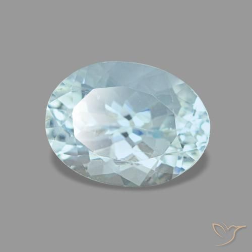 1,21 ctw natürlicher blauer Aquamarin, Oval Schliff, VS