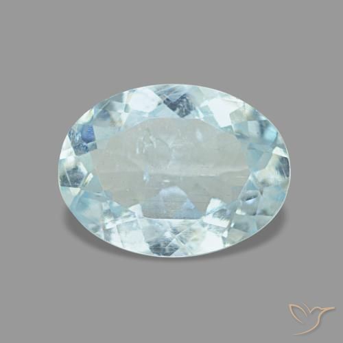0.97ct Blauer Aquamarin, Oval, VS