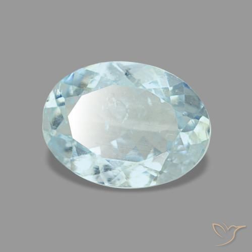 0,97 ctw natürlicher blauer Aquamarin, Oval Schliff, VS