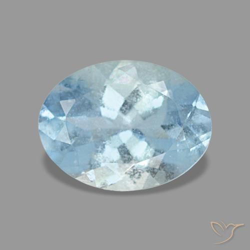 1,12 ctw natürlicher blauer Aquamarin, Oval Schliff, VS