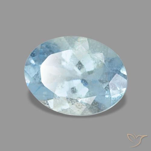 1,12 ctw natürlicher blauer Aquamarin, Oval Schliff, VS