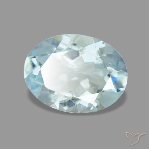 1,12 ctw natürlicher blauer Aquamarin, Oval Schliff, VS