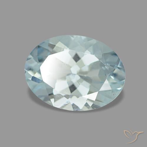 1,08 ctw natürlicher blauer Aquamarin, Oval Schliff, VS