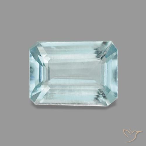 0,83 ctw natürlicher türkiser Aquamarin, Smaragdschliff, VVS-VS