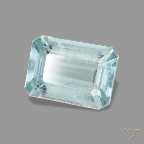 0,83 ctw natürlicher türkiser Aquamarin, Smaragdschliff, VVS-VS