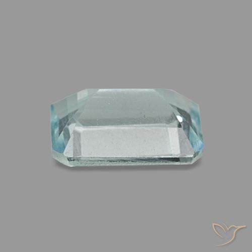 0,83 ctw natürlicher türkiser Aquamarin, Smaragdschliff, VVS-VS