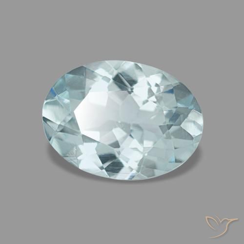 0,96 ctw natürlicher türkiser Aquamarin, Oval Schliff, VVS