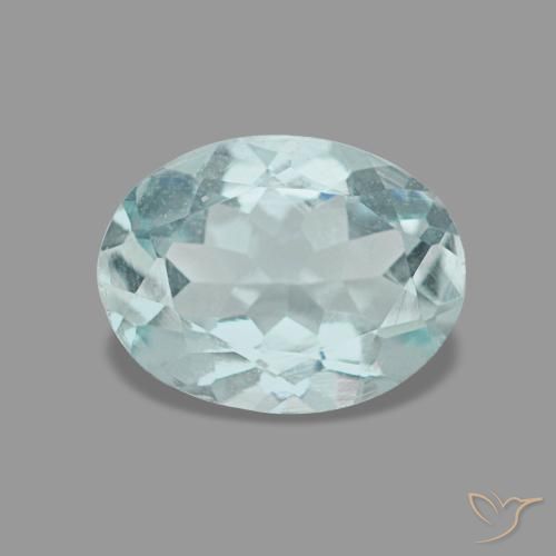0,93 ctw natürlicher türkiser Aquamarin, Oval Schliff, VVS