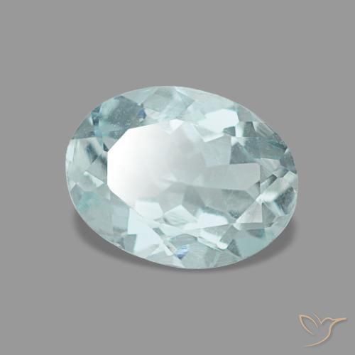0,93 ctw natürlicher türkiser Aquamarin, Oval Schliff, VVS