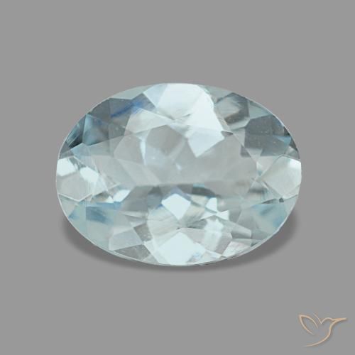 0,95 ctw natürlicher türkiser Aquamarin, Oval Schliff, VVS