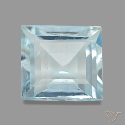 2,27 ctw natürlicher blauer Aquamarin, Quadrat, VVS