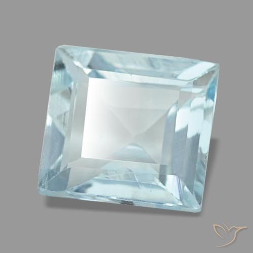 2,27 ctw natürlicher blauer Aquamarin, Quadrat, VVS