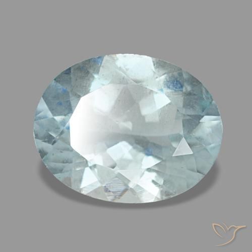 2,03 ctw natürlicher blauer Aquamarin, Oval Schliff, VS