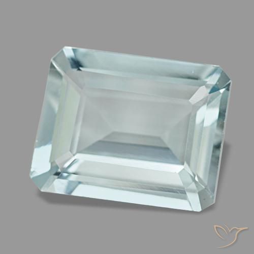 3,65 ctw natürlicher blauer Aquamarin, Smaragdschliff, VVS