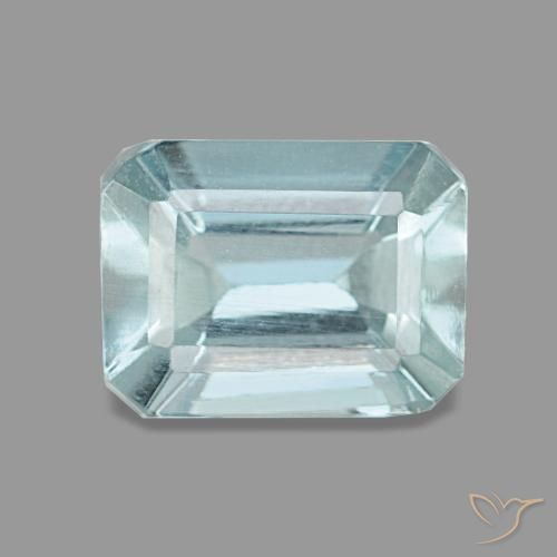 1,60 ctw natürlicher blauer Aquamarin, Smaragdschliff, VVS