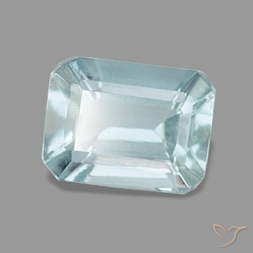 1,60 ctw natürlicher blauer Aquamarin, Smaragdschliff, VVS