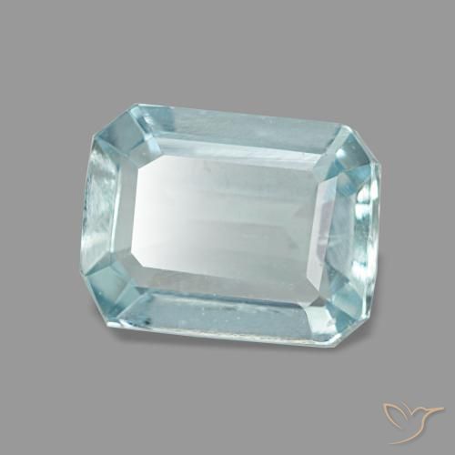 1,28 ctw natürlicher blauer Aquamarin, Smaragdschliff, VS