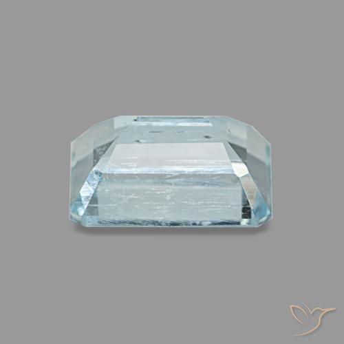 0,94 ctw natürlicher blauer Aquamarin, Smaragdschliff, VS