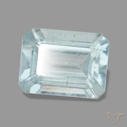 1,45 ctw natürlicher blauer Aquamarin, Smaragdschliff, VS