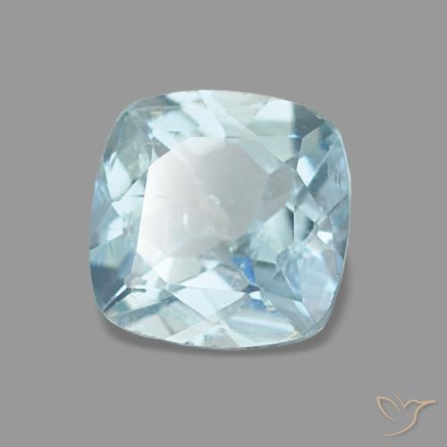 0,74 ctw natürlicher blauer Aquamarin, Kissenschliff, VS