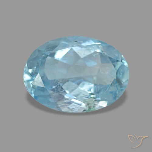 1,02 ctw natürlicher blauer Aquamarin, Oval Schliff, VS