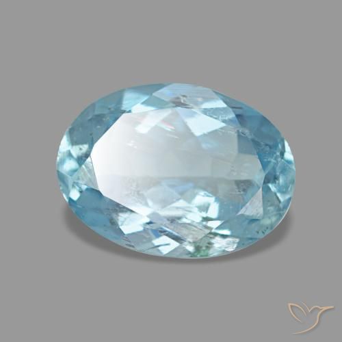 1,02 ctw natürlicher blauer Aquamarin, Oval Schliff, VS