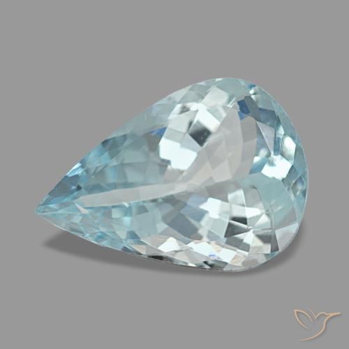 1,94 ctw natürlicher blauer Aquamarin, Birnenform, VS