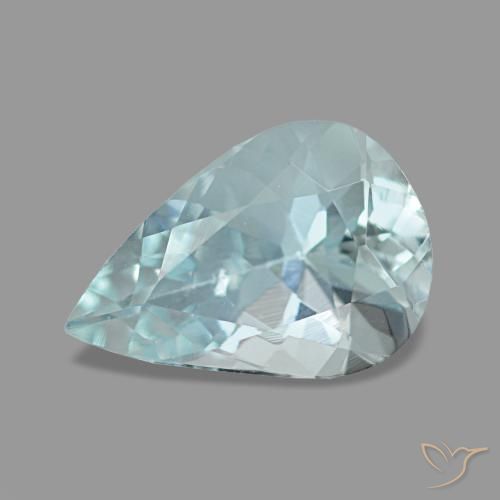 1,08 ctw natürlicher blauer Aquamarin, Birnenform, VS