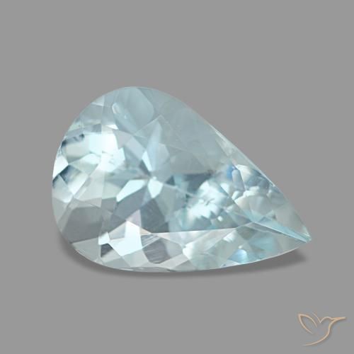 1,08 ctw natürlicher blauer Aquamarin, Birnenform, VS