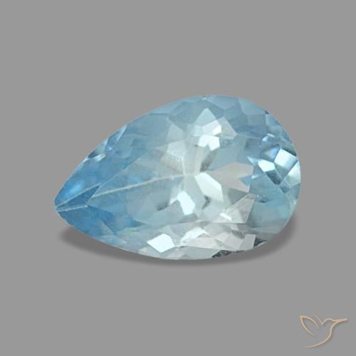 0,74 ctw natürlicher blauer Aquamarin, Birnenform, VS