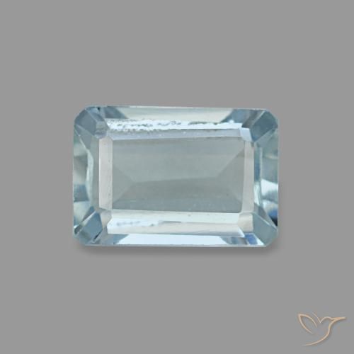 0,54 ctw natürlicher türkiser Aquamarin, Smaragdschliff, VVS-VS