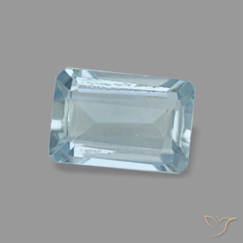0,54 ctw natürlicher türkiser Aquamarin, Smaragdschliff, VVS-VS
