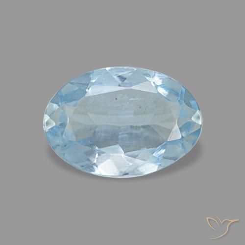 0,62 ctw natürlicher blauer Aquamarin, Oval Schliff, VVS-VS