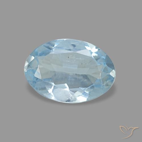 0,62 ctw natürlicher blauer Aquamarin, Oval Schliff, VVS-VS