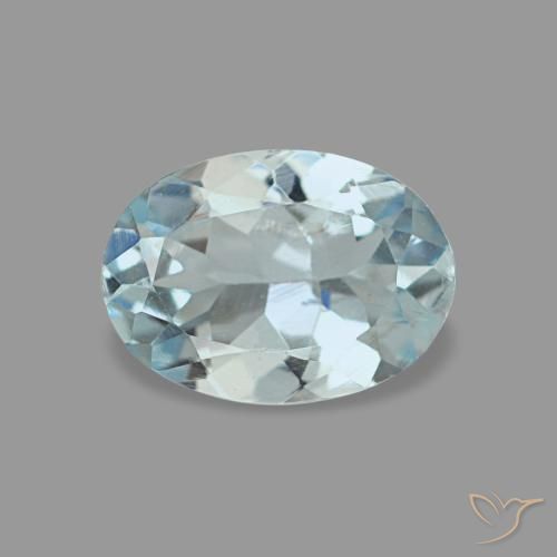 0,55 ctw natürlicher blauer Aquamarin, Oval Schliff, VVS