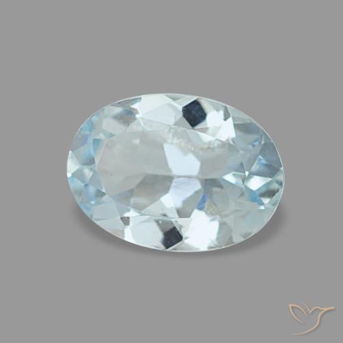 0,55 ctw natürlicher blauer Aquamarin, Oval Schliff, VVS