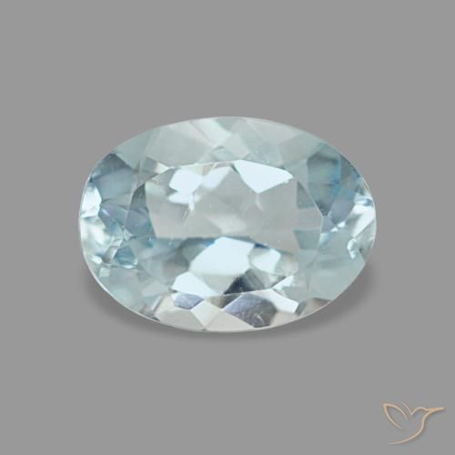 0,61 ctw natürlicher blauer Aquamarin, Oval Schliff, VVS