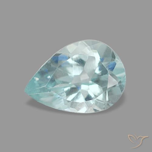 0,66 ctw natürlicher blauer Aquamarin, Birnenform, VVS