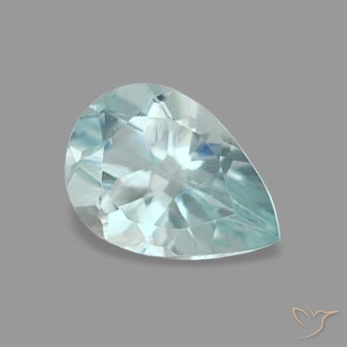 0,66 ctw natürlicher blauer Aquamarin, Birnenform, VVS