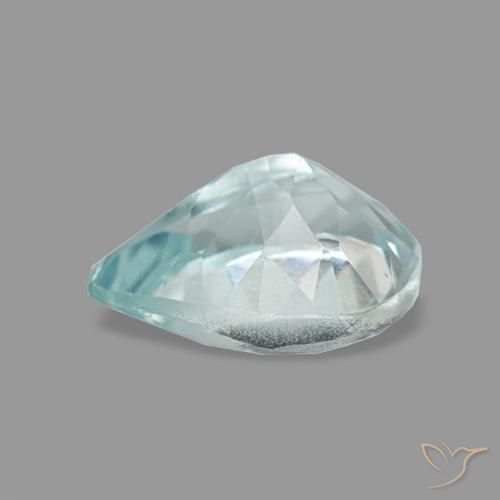 0,66 ctw natürlicher blauer Aquamarin, Birnenform, VVS