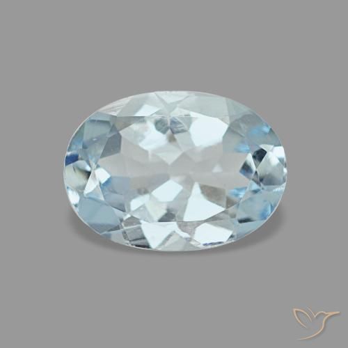 0,60 ctw natürlicher blauer Aquamarin, Oval Schliff, VVS