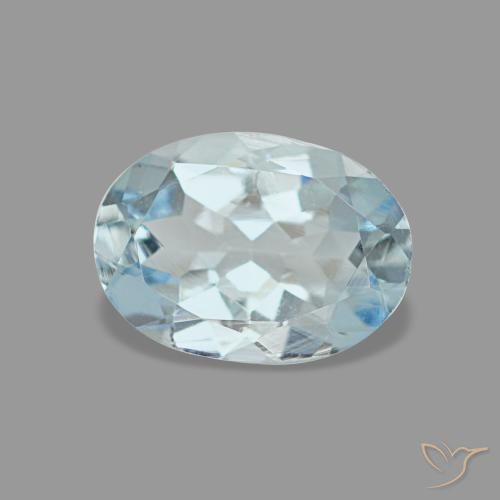 0,60 ctw natürlicher blauer Aquamarin, Oval Schliff, VVS