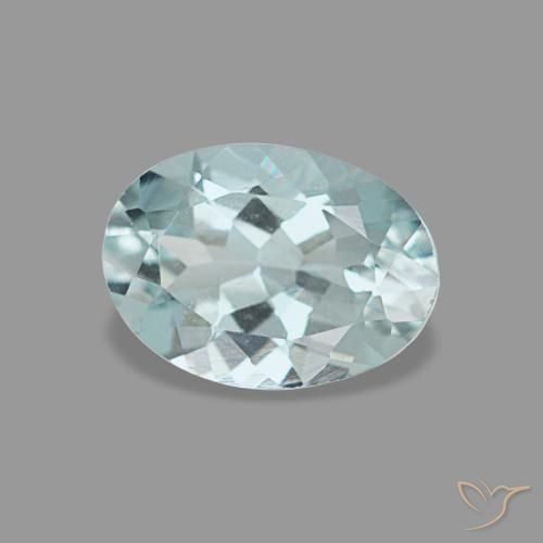 0,66 ctw natürlicher blauer Aquamarin, Oval Schliff, VVS