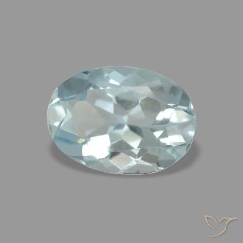 0,69 ctw natürlicher blauer Aquamarin, Oval Schliff, VVS