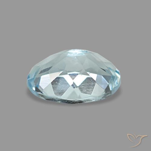 0,69 ctw natürlicher blauer Aquamarin, Oval Schliff, VVS