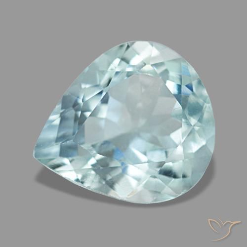 1,92 ctw natürlicher blauer Aquamarin, Birnenform, VS