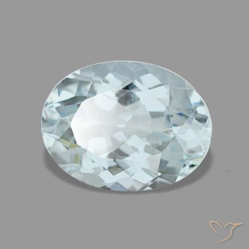1,36 ctw natürlicher blauer Aquamarin, Oval Schliff, VS