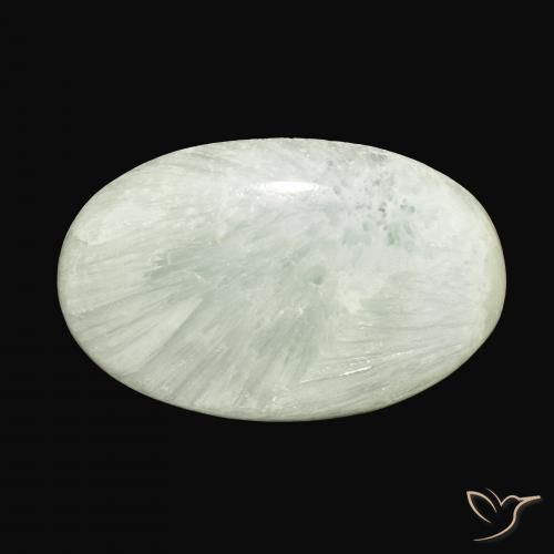 54.71ct Natürlicher hellgrün Aragonit, Oval, Lichtundurchlässig