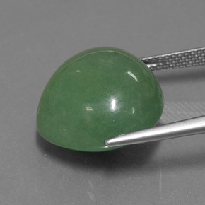 21,35 ctw natürlicher grüner Aventurin, Birnenform, Lichtdurchlässig
