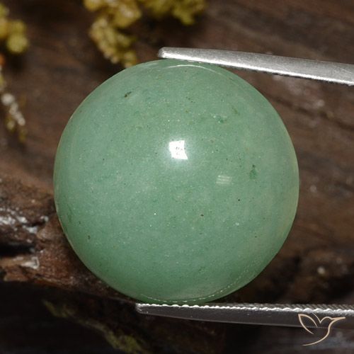 24.39ct Natürlicher Blasses Moosgrün Aventurin, Runden, Lichtdurchlässig